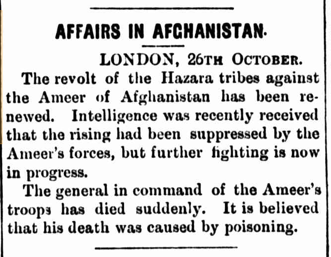 AFFAIRS IN AFGHANISTAN (LEADER 1892)
