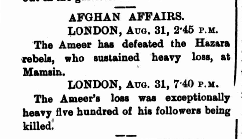 The Tasmanian (Launceston, Tas. : 1881 - 1895), Sat 3 Sep 1892, Page 27, Afghan Affairs