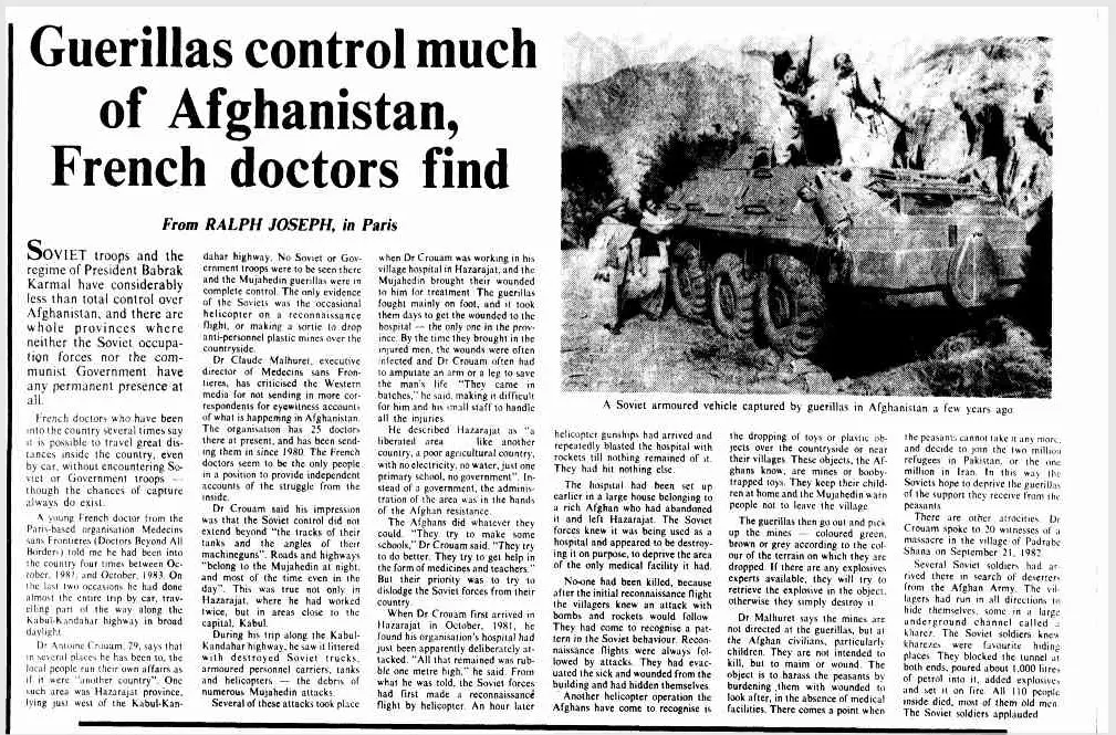Guerillas control much of Afghanistan, French doctors find