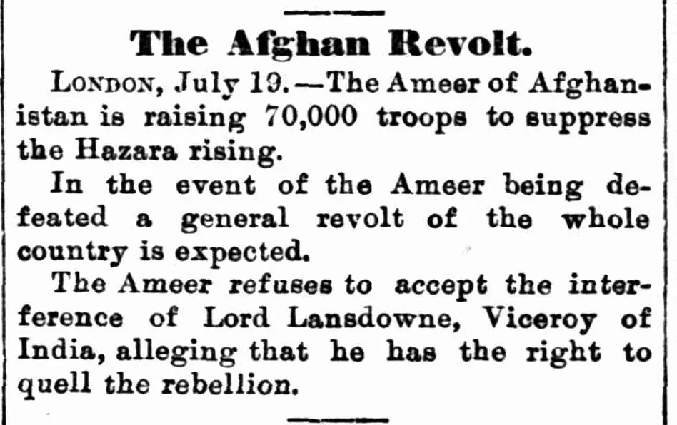 The Afghan Revolt