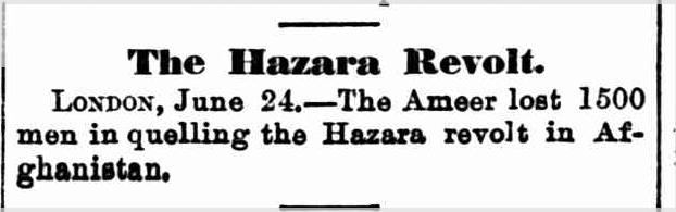 The Hazara Revolt.