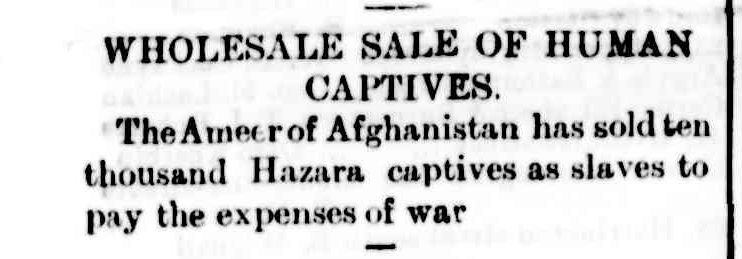 Wholesale Sale of Human Captives (The Mercury 1893)